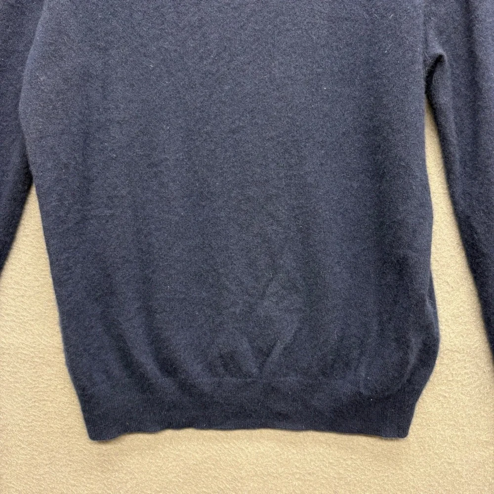Knit for J. Crew Mens 100% Cashmere Sweater Long Sleeve Navy Blue Classic Size M